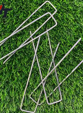 镀锌花园草坪钉100根一盒50根一盒 U型别针半绿色喷漆U型地钉出口