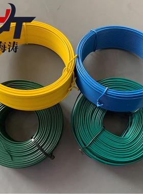 黄色包塑铁丝捐精8cm壁厚2cm高度4cm每卷40米 园艺捆扎工艺品制做