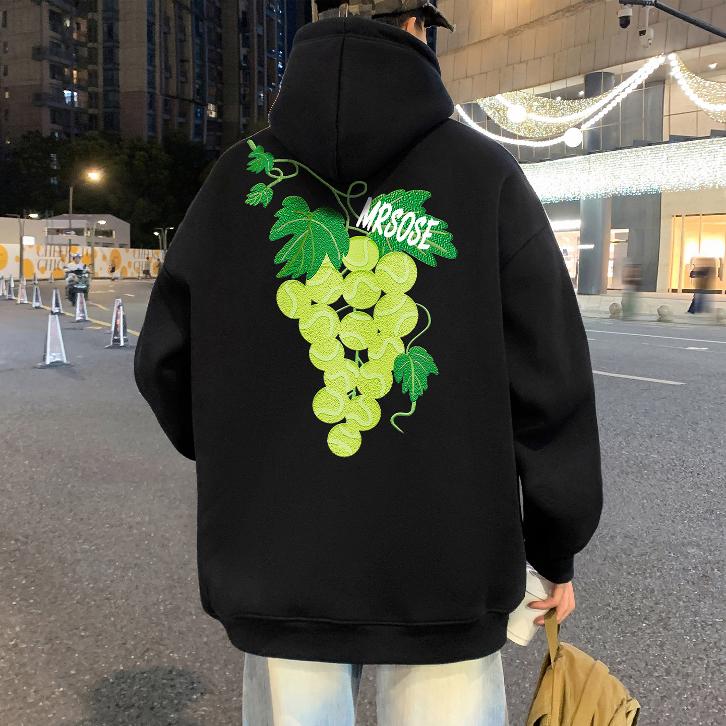 葡萄网球印花连帽卫衣男春秋季潮牌美式高街重磅帽衫外套情侣衣服,男装,卫衣,淘宝优惠券,粉丝福利购,淘宝优惠卷