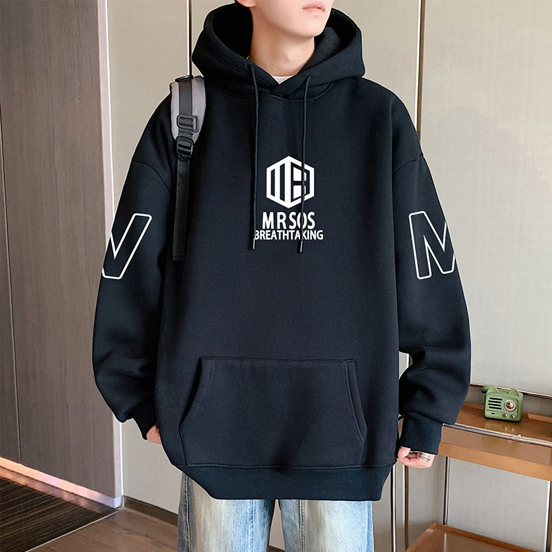 美式重磅连帽卫衣男春秋季2026新款高街休闲大码oversize外套男装