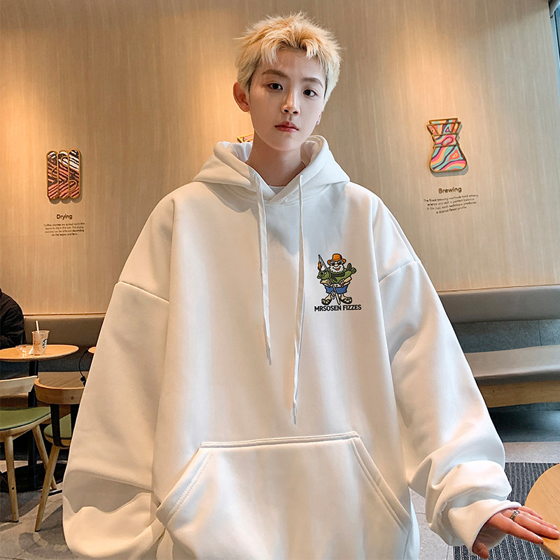 重磅oversize连帽卫衣男美式潮牌加绒外套春秋季新款高街加厚衣服