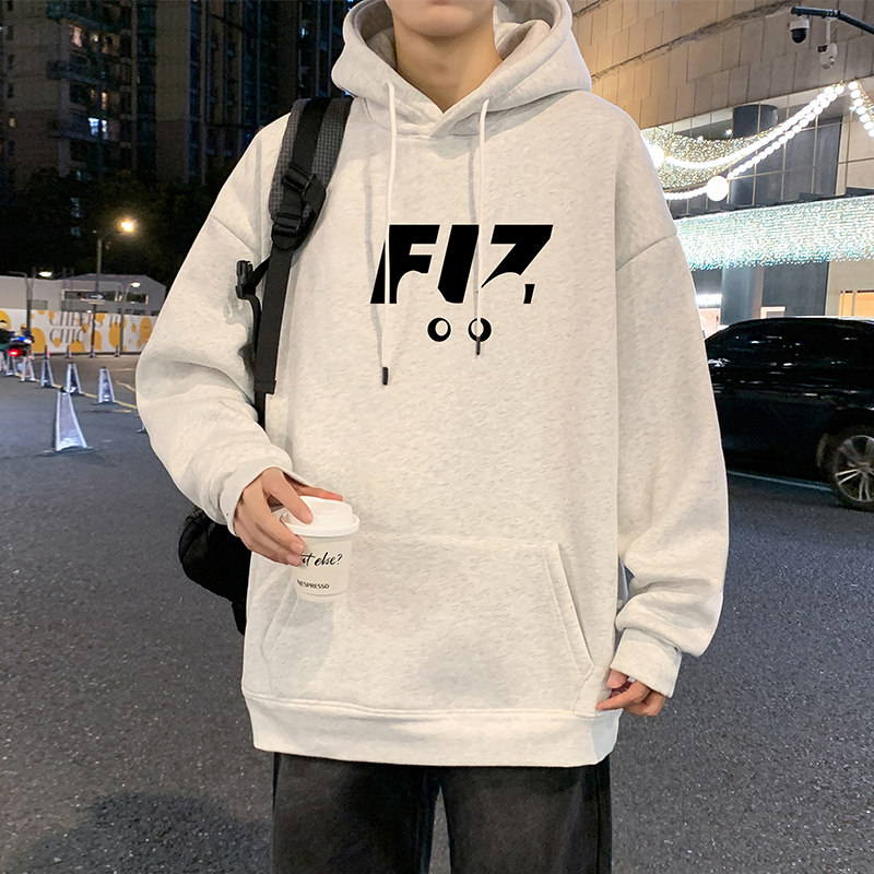 连帽卫衣男2026新款美式高街男生重磅加绒加厚春秋潮牌青少年外套