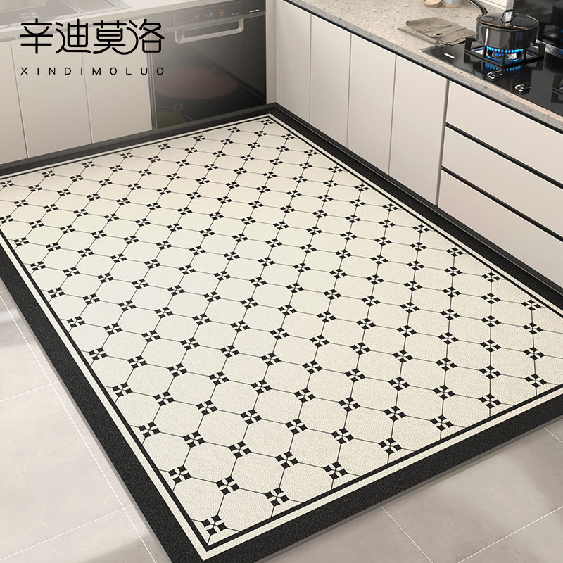 2024新款厨房地垫皮革可擦免洗全铺脚垫防滑耐脏门垫防油防水地毯,居家布艺,厨房地垫,淘宝优惠券,粉丝福利购,淘宝优惠卷