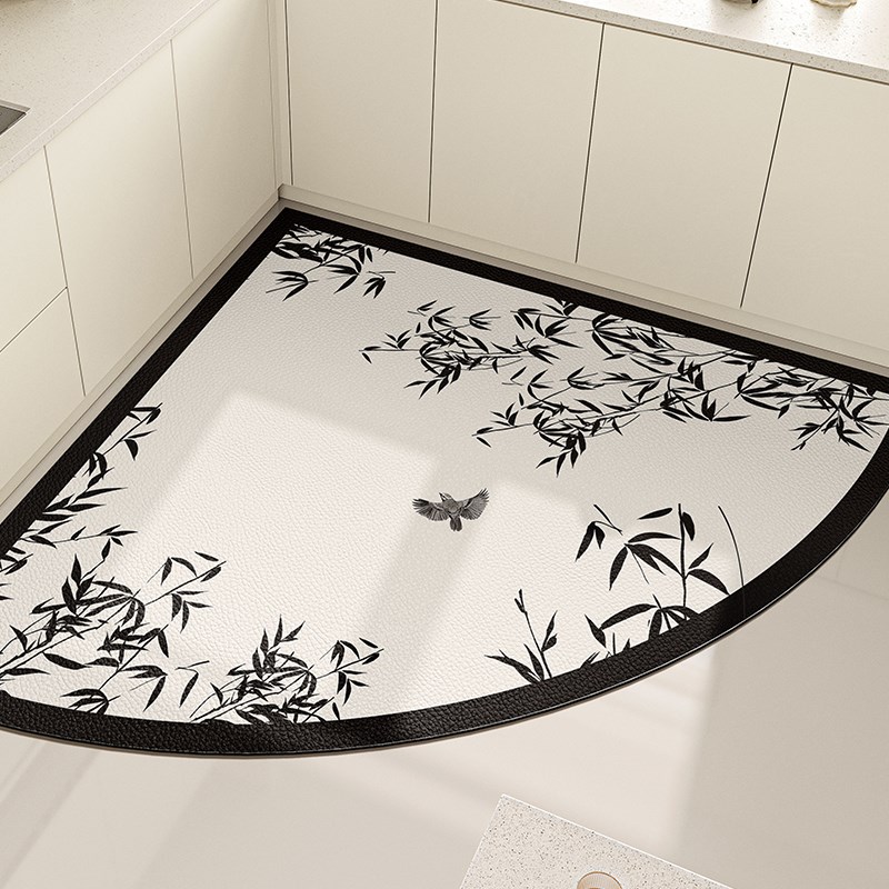 扇形厨房地垫防滑防油脚垫2024新款吸水耐脏可擦免清洗硅藻泥垫子