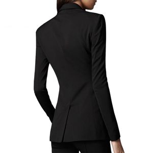 外滩风尚职业中长小西装女春秋上衣外套气质修身商务西服女06338