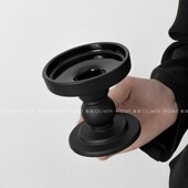 趣皿 复古曜黑罗马柱蜡烛烛台玻璃摆件家用高级感香薰底座轻奢感