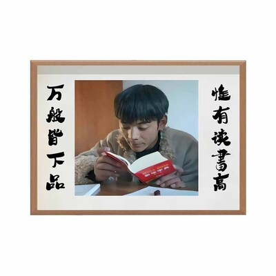 展亚鹏giao哥知识学爆搞笑挂画万般皆下品唯有读书高励志书法字画