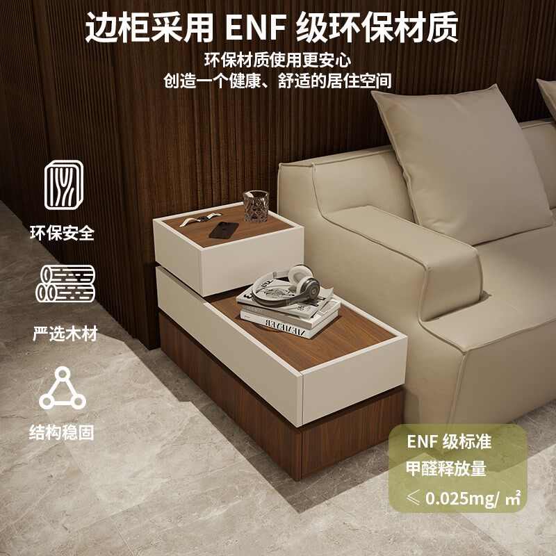 实木复古沙发边柜侧边柜小边几客厅家用小户型落地角几沙发柜侧柜