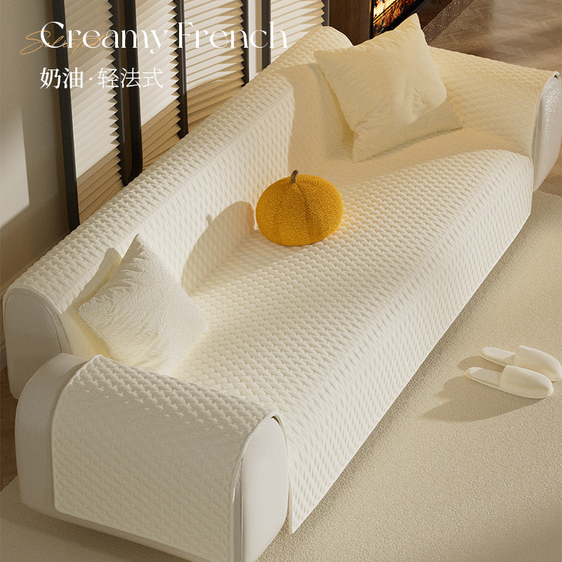 2023新款加厚短毛绒一体沙发垫秋冬款防滑坐垫子定制沙发套罩盖布