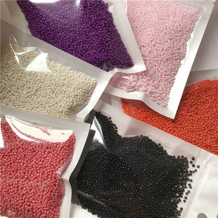 包邮米珠材料手缝有孔玻璃散珠彩色O型串珠编织饰品配件100克