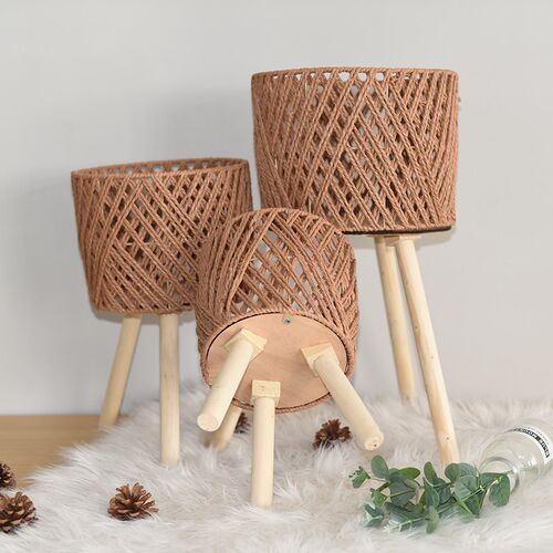 欧式花架藤编客厅阳台竹藤花架室内装饰花盆架落地式简约植物架子