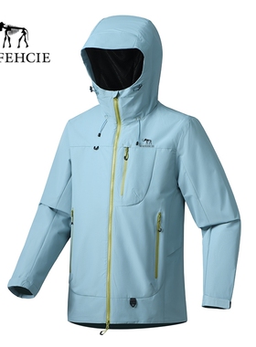 【春春Spring】男女同款户外男女款连帽高级冲锋衣单冲夹克 F602