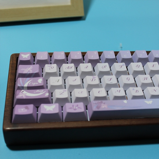 嗨前沿 鸢尾碟鸢尾夏梦  梦境拾光 pbt透光键帽紫色国风三面透