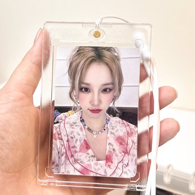 透明亚克力小卡卡套带挂绳3.5寸