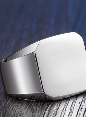 Rock Punk 光面简约时尚气质素款戒指韩版男士个性冷淡风指环礼物