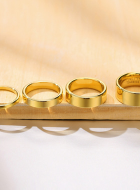 钨钢光面戒指金色2mm 4mm 6mm 8mm素圈叠戴指环男女款钨钢戒指098