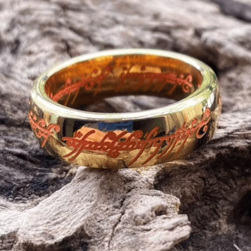 ROCK PUNK高级感精版电镀魔戒不掉色潮牌戒指欧美时尚金色指环王