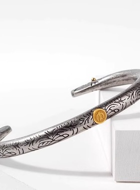 ROCK PUNK印第安中古时尚复古风唐草纹飞鹰手镯男女手环百搭饰品