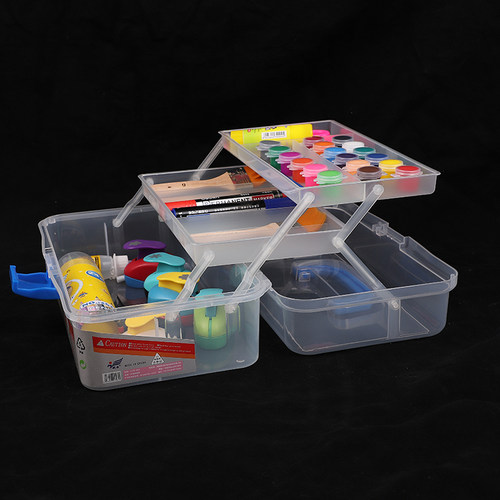 美术用品多功能工具箱画箱儿童绘画画小学生收纳箱大号三层手提式