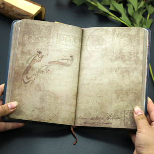 复古创意学生日记本敦煌插画笔记本全彩页手账本记事本笔记本本子