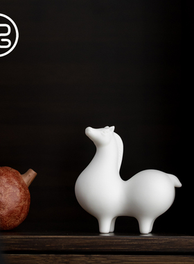 记今朝 《德化白瓷》唐马摆件 简约中式禅意家居壁柜装饰工艺品