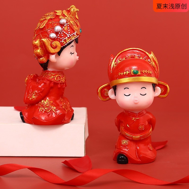 新婚结婚礼物礼物送闺蜜新人摆件礼品工艺创意家居搪胶一对实用