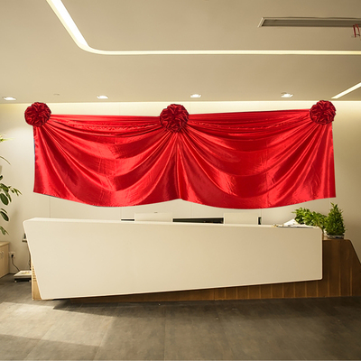 开业揭幕红布波浪招牌揭牌仪式道具剪彩套装红绸布料大红花球定制
