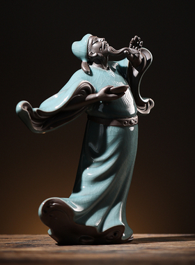 新中式禅意历史人陶瓷工艺品摆件诗仙李白家居客厅茶室桌面装饰品