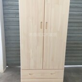 定制实木成人衣柜2门儿童两门衣柜双开门松木衣柜简约卧室衣橱