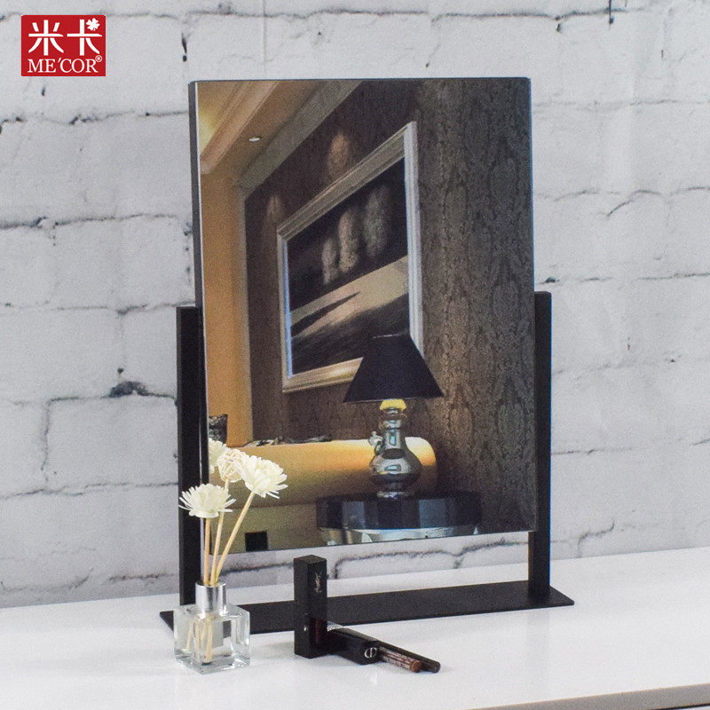 米卡化妆镜不带灯台式公主镜桌面镜子结婚网红高清大号梳妆镜宿舍