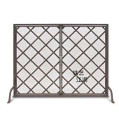 饰火炉围 铁艺落地靠墙带门壁炉隔断屏风复古带网壁炉门装 美式 新品