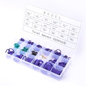 送扳手 18格225pc胶圈汽车空调配件密封胶圈O型送维修气门芯