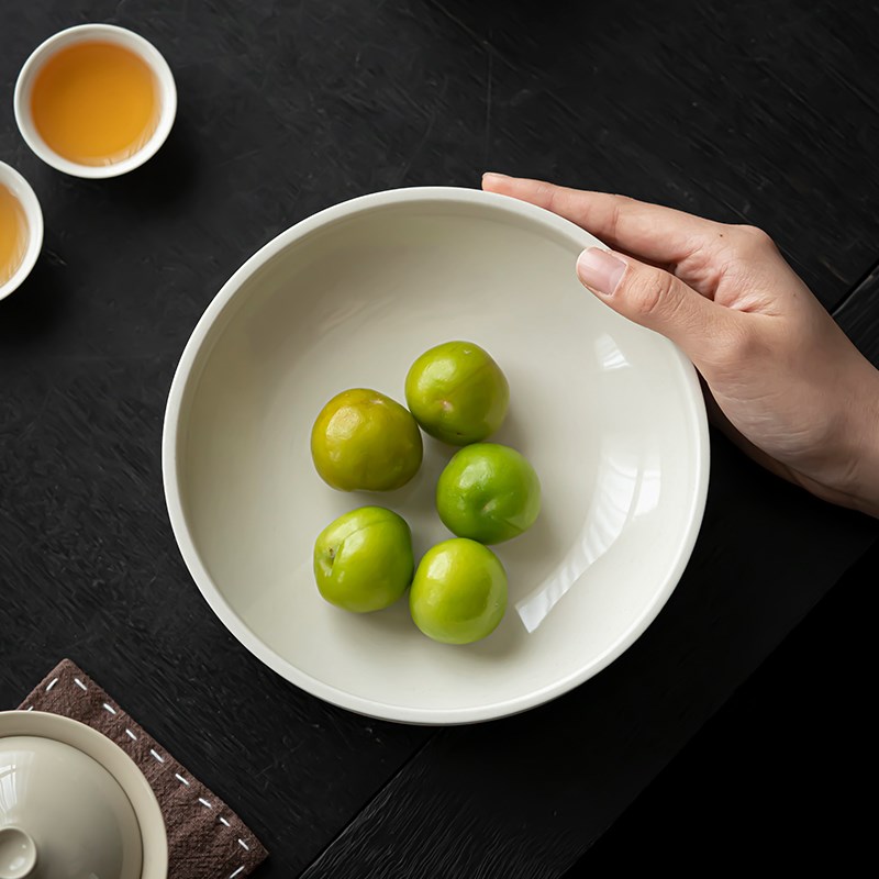 草木祠 草木灰壶承 大号陶瓷茶承茶壶盖碗养壶垫干泡台茶托盘果盘