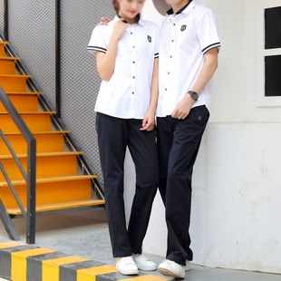 南宁市校服中学初中高中夏季短袖白色衬衫制服学生套装2021年衬衣