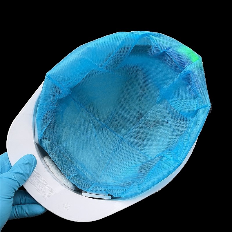安全帽衬垫内胆内衬一次性吸汗垫头套通用帽衬套加厚透气无纺布蓝