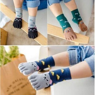 保矫正型防拇指外翻矫正脚趾儿童五指袜中筒加厚分脚指头分趾型R