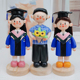毕业礼物定制粘土人偶卡通公仔软陶石塑摆件照片定做博硕大学士服