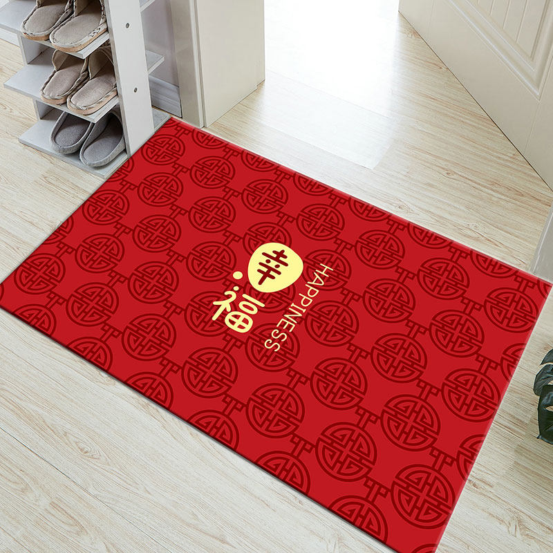 牛年新年中式地毯门口喜庆开运地垫红色福字进门入户门垫防滑脚垫,居家布艺,地毯,淘宝优惠券,粉丝福利购,淘宝优惠卷