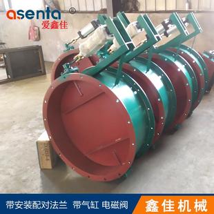 圆 气动通风蝶阀DN500碳钢法兰式 方风门除尘管道调风阀烟道热风阀