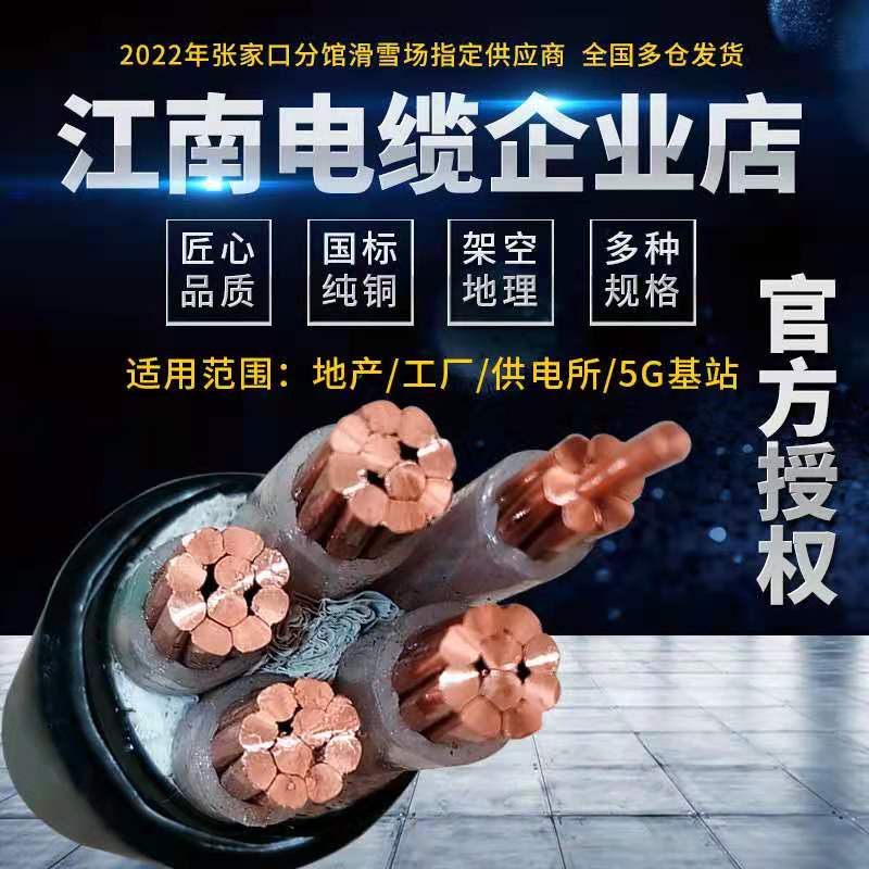 江南国标铜芯2 3 4 5芯25 16 10 35平方户外电力线缆电缆线铜线