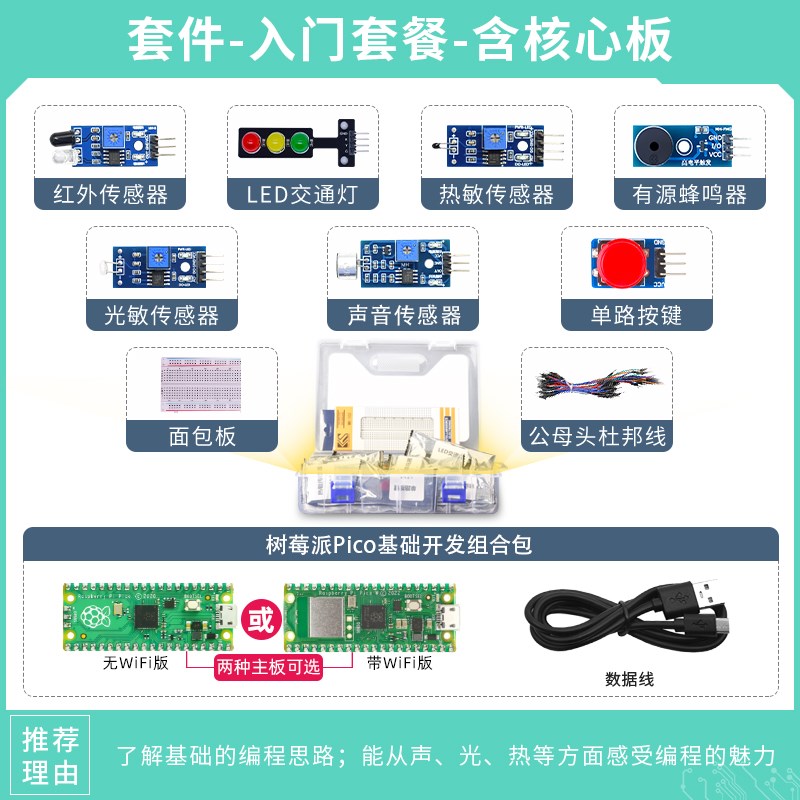树莓派PICO 开发板Raspberry Pi Zero0/W编程入门Python学习套件