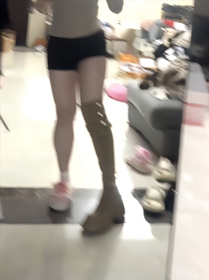 8CM厚底过膝长靴女美拉德两穿翻折长筒靴小个子高筒靴子
