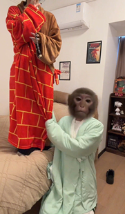 师徒情侣睡衣柔软亲肤浴袍秋冬抽象悟空唐僧袈裟睡袍抽象搞怪睡衣