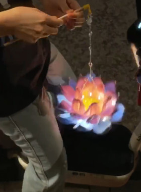 新年中秋元宵节中式手提节日礼物扭扭棒荷花灯diy材料包手工制作