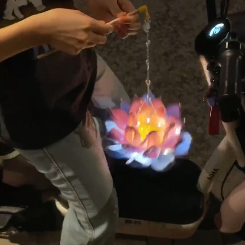 新年中秋元宵节中式手提节日礼物扭扭棒荷花灯diy材料包手工制作