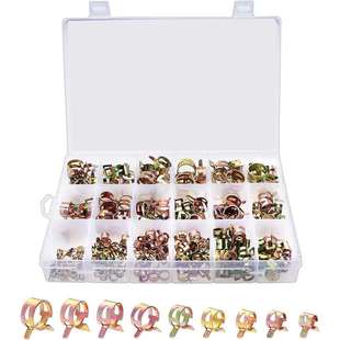 10种尺寸 盒装 镀锌弹性卡箍喉箍弹簧软管夹套件 200PCS 跨境