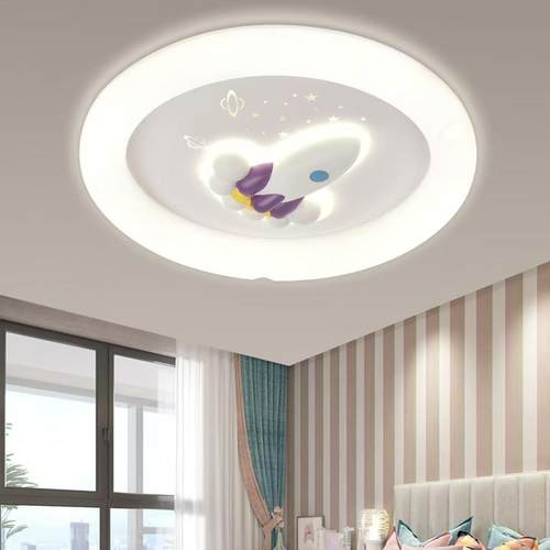 简约现代飞机灯儿童房灯男孩卧室灯创意卡通火箭房间 led吸顶灯具