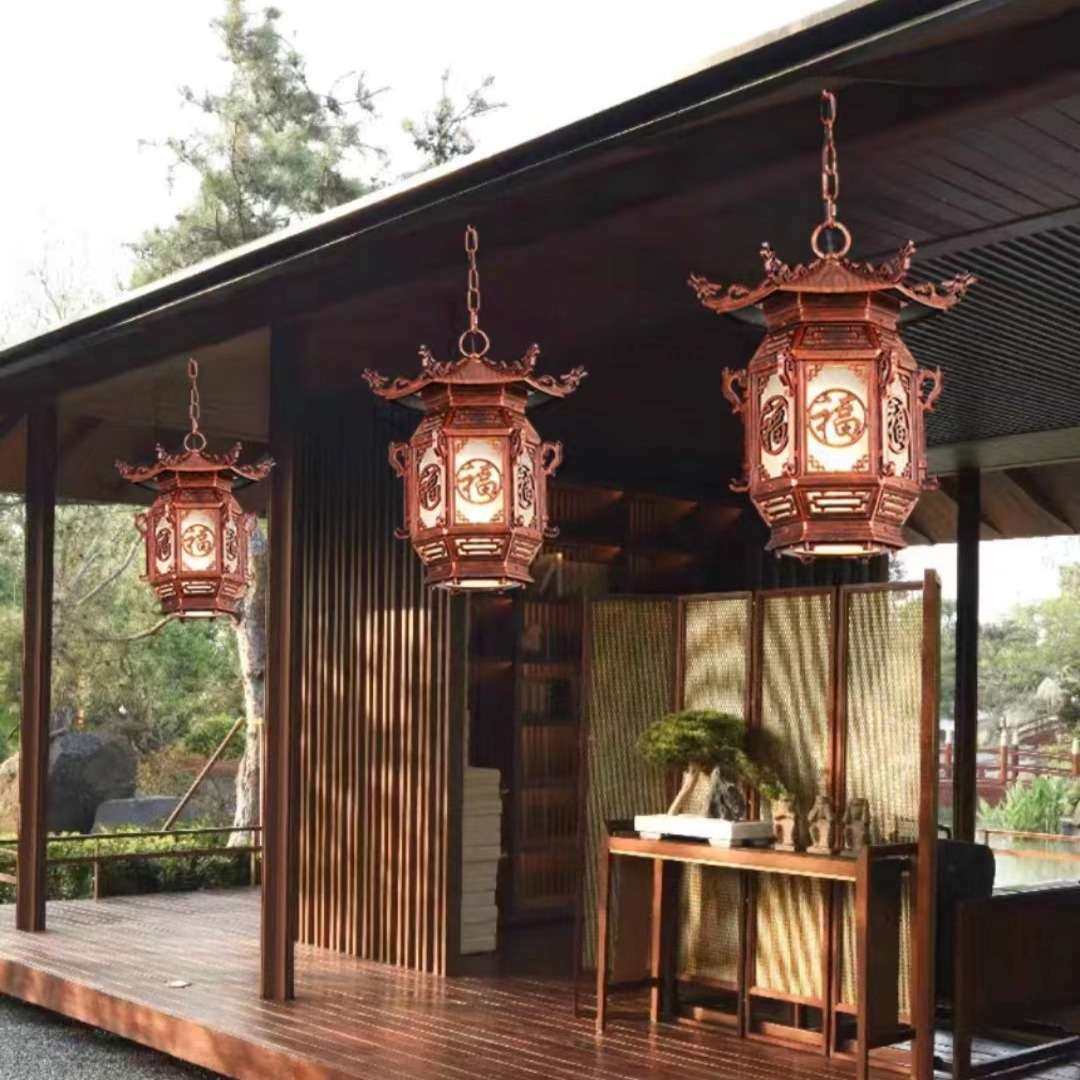 新中式复古户外过道走廊欧式插电凉亭吊灯厂家