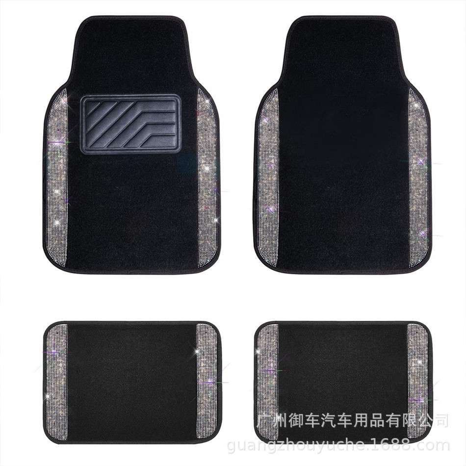 镶钻立体钻石防滑汽车脚垫车用通用地毯地垫易清洗带钻洋气车饰品