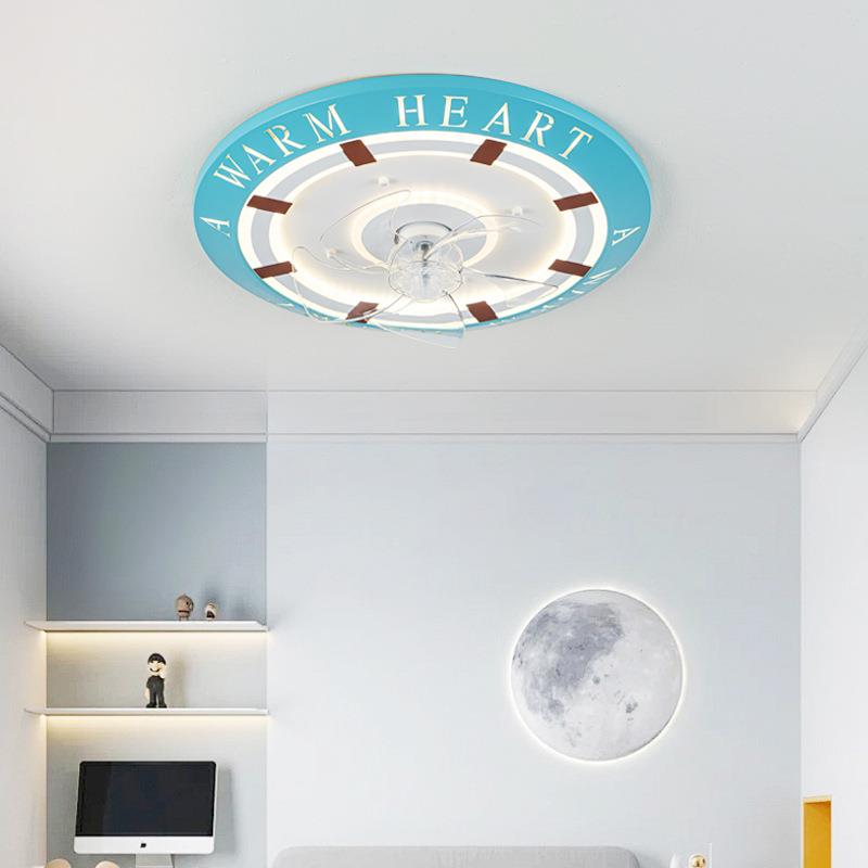 2025儿童房风扇灯男孩卧室灯风扇一体吊扇书房吸顶灯卡通电扇吊灯